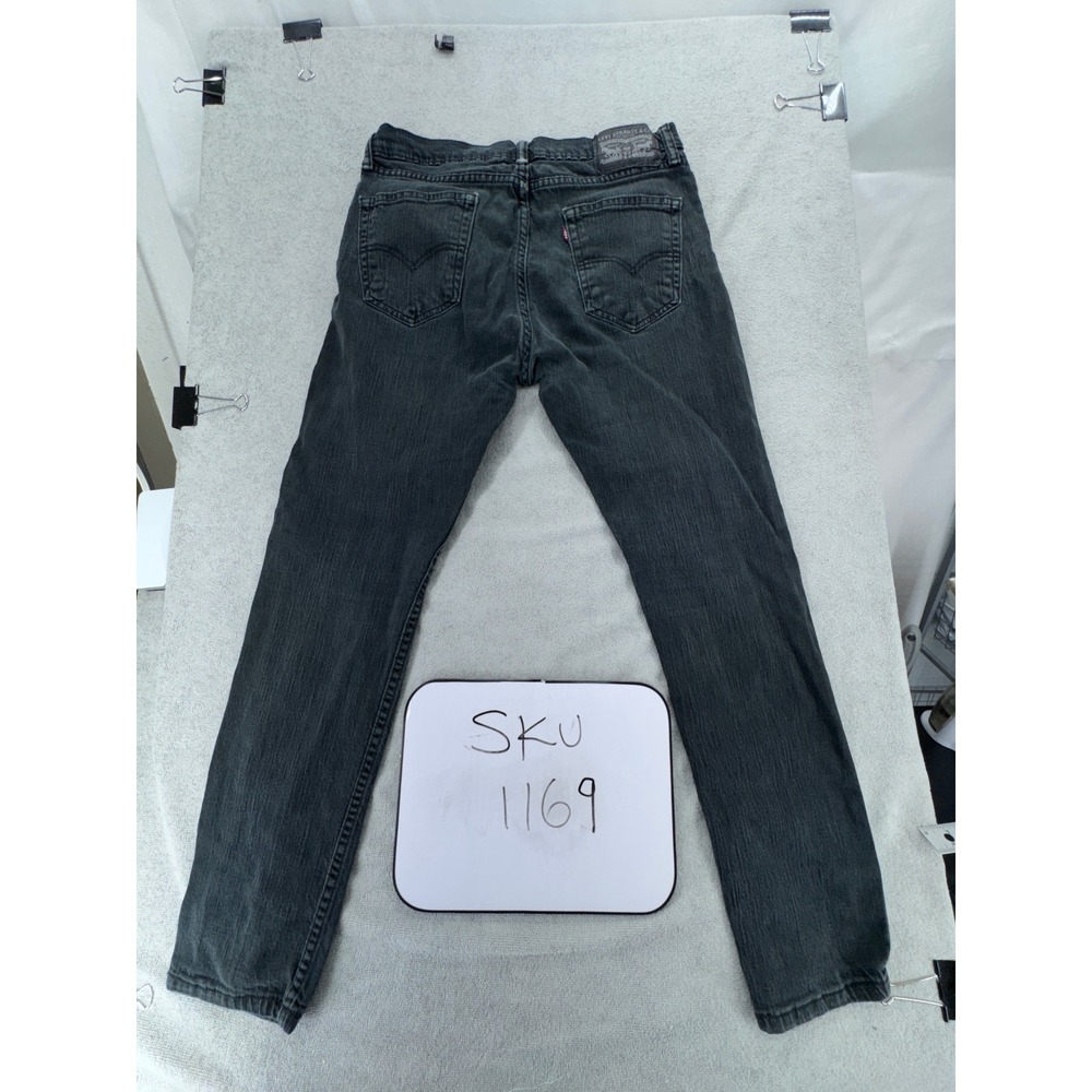 Levis Jeans Mens 30x30 Black 511 Slim Fit Faded Denim Pants 04511-4406